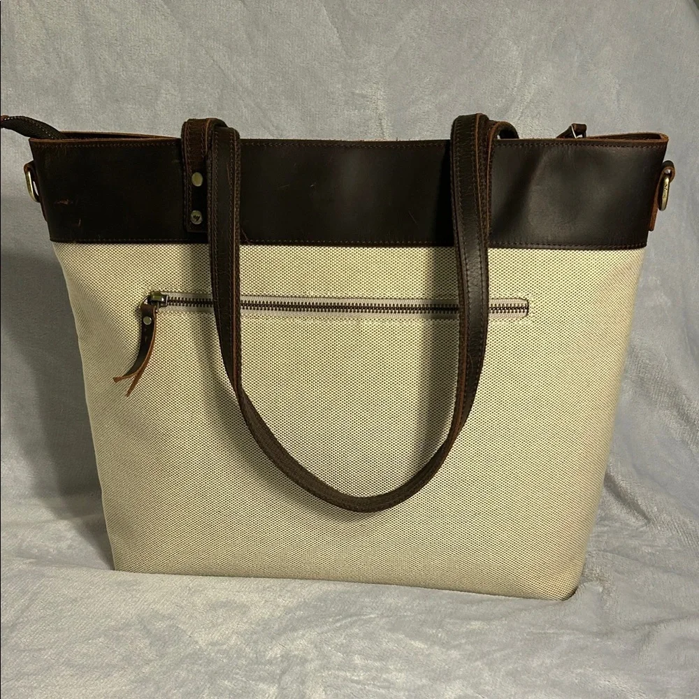 SZone Leather & Canvas Laptop Tote